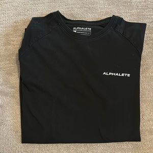 Alphalete short sleeve shirt in black, size medium
